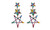 2308 NEW Alloy colored rhinestone earrings, five pointed star long party earrings 8102LA
