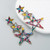 2308 NEW Alloy colored rhinestone earrings, five pointed star long party earrings 8102LA