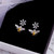 2309 NEW Women's earrings, zircon yellow diamonds, small bees, flowers, daisies, daily versatile 8122La