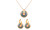 2309 NEW Colored oil dripping daisy patterned titanium steel necklace earring set 8170la