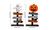 2309 NEW 2PC Halloween Wooden Crafts Decoration Pumpkin Ghost 8196la