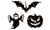 2309 NEW 3PC Halloween Pumpkin Ghost Bat LED Decorative Light 8215 la