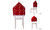 2310 NEW 2PC red Christmas chair backrest cover Christmas decoration 8223 la