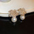 2310 NEW Snow Zircon Pearl Earrings Luxury Bridal Flower Fashion Jewelry 8238 la