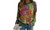 2310 NEW Women's long sleeved round neck patch printed loose pullover sweater 8243 la