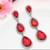 2311 NEW Long water drop gemstone earrings, feminine style earrings with diamond embellishments, geometric crystal earrings  8295LA