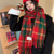 2311 NEW Christmas red tassel plaid scarf for women's autumn and winter warmth, thickened shawl 8312LA