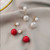 2311 NEW Personality, temperament, size, pearl front and back style earrings, pearl short earrings, women's earrings 8332LA