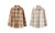 2403 Thickened plaid shirt for women's autumn and winter plush brushed loose vintage lazy style warm woolen jacket 8417