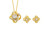 2404 Eternal Heart Full Diamond Zircon Spinning Lucky Clover Earrings Necklace Set 8422LA