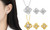 2404 Eternal Heart Full Diamond Zircon Spinning Lucky Clover Earrings Necklace Set 8422LA