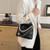 2404 Diamond plaid pleated drawstring pearl beaded chain women's bag with personalized solid color shoulder bag 8423