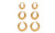 2404 3PC Simple and trendy 18K gold-plated ring earrings for women's geometric jewelry 8424LA
