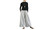 2405 Retro cotton and linen striped wide leg pants for women to look slim and drape, casual straight leg cropped pants for summer 8454LA