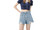 2405 NEW Women's summer high waisted, burred and perforated denim shorts, A-line short jeans 8473LA