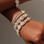 2406 NEW Round square heart-shaped set of 4 hip-hop Cuban chains, quadrilateral prismatic diamond inlaid bracelet 8483LA