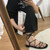2406 NEW women large size round sandals flat sole foot ring strap casual square head beach shoes  8601