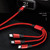 NEW  2406  Type-C car charging data cable mobile phone one in three charging cable 8517