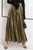 Pleated satin midi skirt