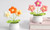 2406 NEW Handmade knitted puff flower home ornaments, knitted simulation flower yarn, crochet flower bouquet gifts 8802