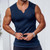 2406 NEW 2PC Summer Men's Knitted Vertical Stripe Fitness Sports Slim Fit V-neck Tank Top 8804LA