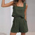 2407 NEW Linen shorts sleeveless top vest women's casual 2-piece set LA8683