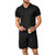 2407 NEW Sports suit men's V-neck polo shirt, flip collar short sleeved shorts 2-piece set, casual men's suit 8821LA