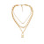 2408 NEW 3-Row Thick Chain Necklace Lock Pendant Necklace 8826LA