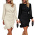 2408 NEW Women's solid color round neck long sleeved ruffle hem dressv 8833LA