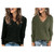 2410NEW-Long Sleeve V-Neck Ribbed Brushed Knit Top 8777