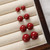 2411 New 4 pairs of red pearl earrings 8970