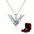 NEW  2411 Women Moissanite Element Necklace（Deer）9004