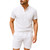NEW  2503 Summer Men's T-Shirt Stand Collar Button Shorts Set 9042