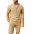 NEW  2503 Summer Men's T-Shirt Stand Collar Button Shorts Set 9042