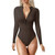 NEW  2503 Sexy Ribbed Zipper Long Sleeved Jumpsuit  9049