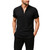 NEW  2503 Summer Men's T-Shirt Stand Collar Button Trousers Set 9048