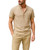 NEW  2503 Summer Men's T-Shirt Stand Collar Button Trousers Set 9048