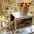 NEW  2504   Portable Camping Outdoor Stainless Steel Desktop Camping Wood Stove Fire Window Heating Stove  9092