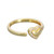 NEW  2505 Heart Shaped Ring With Diamond Heart Open Ring   9615