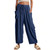 NEW  2505  Summer  Womens Linen Wide Leg Pants Loose Drawstring Beach Pants with Pockets   9622