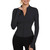 NEW  2505 Women's Fitness Tops Long Sleeve Sports Exercise Yoga Half Zipper with Thumb Holes 9633