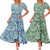 NEW  2505  Summer Casual Bohemian Floral Dresses for Women Puff Short Sleeve Long Maxi Dress   9639