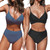 NEW  2506 Women's Twist Front High Waisted Bikini Set V Neck Padded Two Pieces Bathing Suits Swimsuits  9651