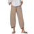 NEW  2508  Women's Casual Pants Cropped Pants Loose Straight Elastic Waist Twill Pants with Pockets  9697