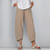 NEW  2508  Women's Casual Pants Cropped Pants Loose Straight Elastic Waist Twill Pants with Pockets  9697