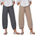 NEW  2508  Women's Casual Pants Cropped Pants Loose Straight Elastic Waist Twill Pants with Pockets  9697