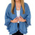 NEW  2509 Women's Lightweight Elegant Ruffled Denim Jacket & Moissanite necklace 9743
