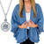 NEW  2509 Women's Lightweight Elegant Ruffled Denim Jacket & Moissanite necklace 9743