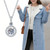 NEW  2509 Winter Women's Denim Coat Long Sleeve Thickened Warm Jacket Moissanite Necklace 9744