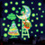 NEW 2510 PVC Christmas Santa Claus Fluorescent Decorative Wall Stickers 36pcs 9817
